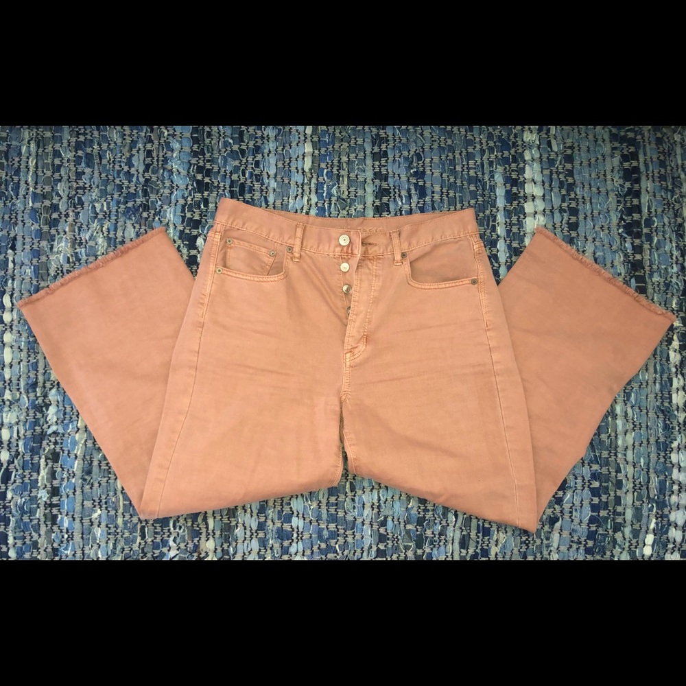 Crop Peach Wide Legged Jeans
